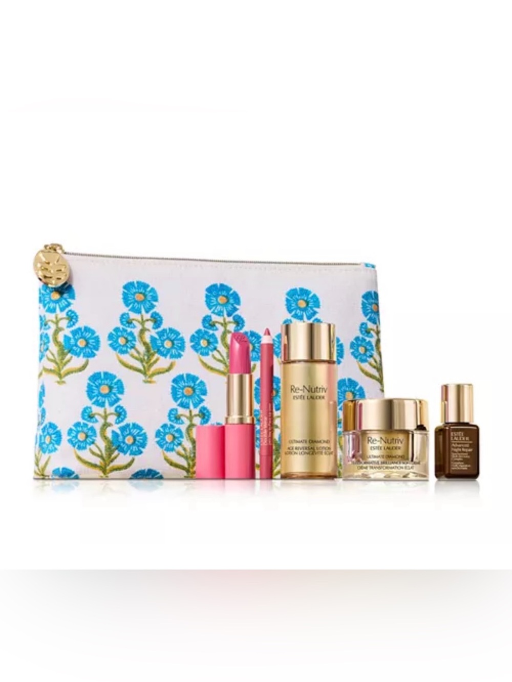 Estee Lauder 6 piece Ultimate Diamond/advance Repair/Lipstick/Lip Liner/Pouch